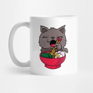 Cute & Funny Anime Kitty Ramen Kawaii Cat Mug